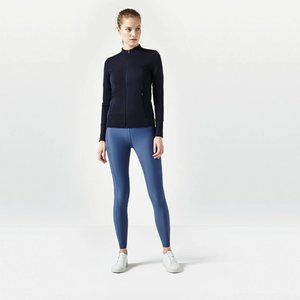 AEANCE Size S Women's Bonded Merino Jersey Jacket Dark Teal W/Black Ethi…